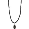 26' GREY RUTILATED QUARTZ ROUND BEADS NECKLACE