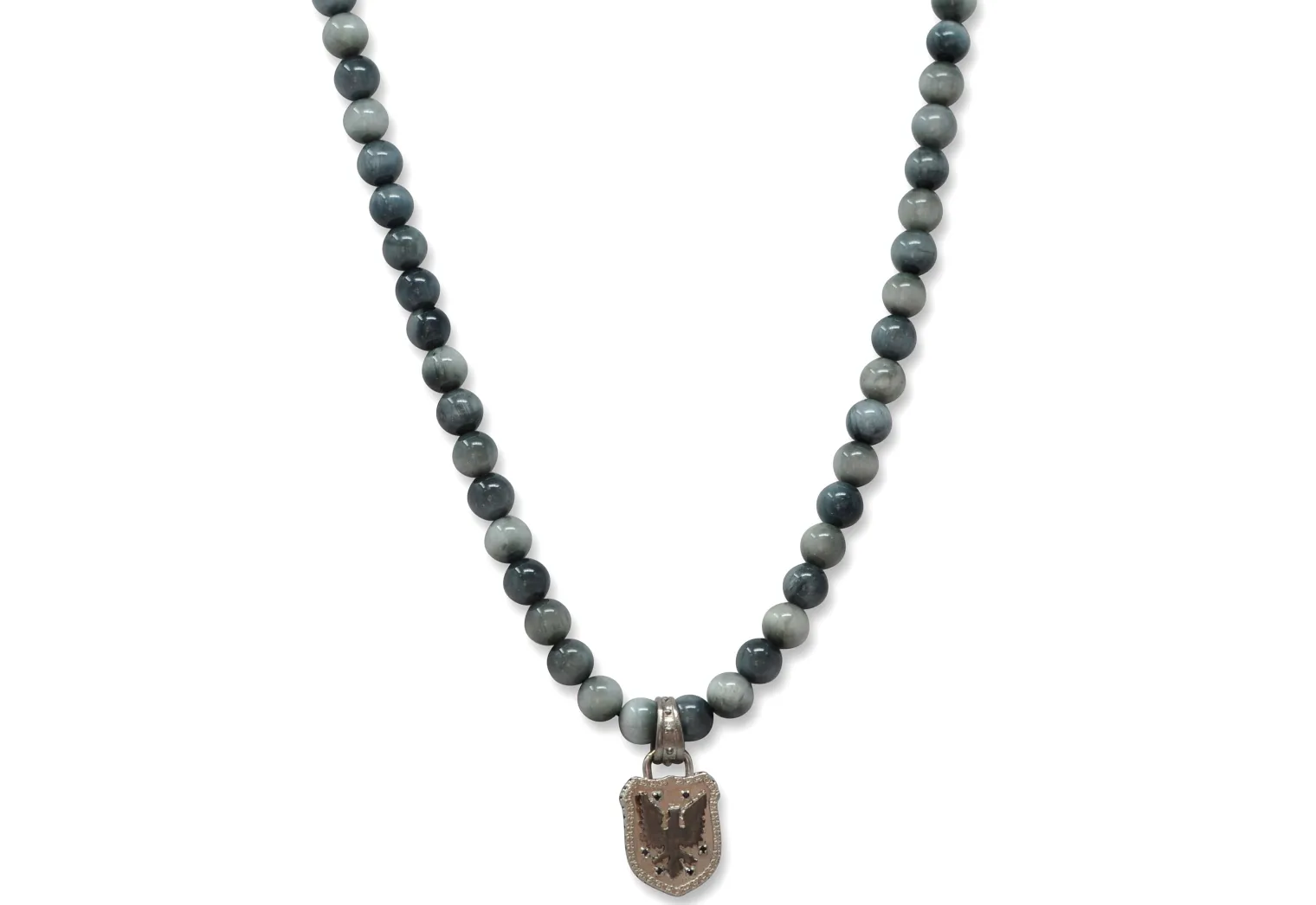 Griffin Shield Pendant on Beaded Necklace