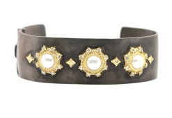 HALO PEARL STATIONS KICK CUFF BRACELET