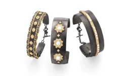 HALO PEARL STATIONS KICK CUFF BRACELET