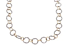 Hammered Round Link Necklace