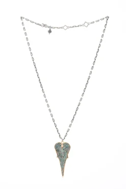 Heart Necklace with Champagne Diamonds and Grandidierite