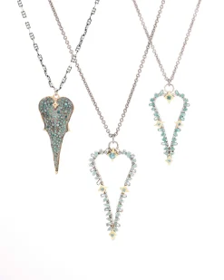 Heart Necklace with Champagne Diamonds and Grandidierite