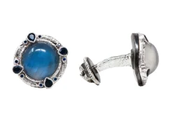 HEMATITE/BLUE MOONSTONE CUFF LINK