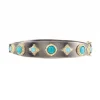 HUGGIE BRACELET WITH COMPRESSED BLUE TURQUOISE