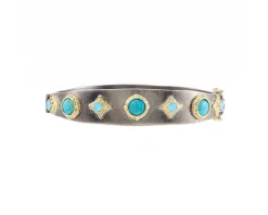 HUGGIE BRACELET WITH COMPRESSED BLUE TURQUOISE