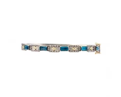 HUGGIE BRACELET WITH DIAMONDS AND LONDON BLUE TOPAZ