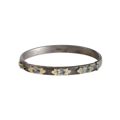 HUGGIE BRACELET WITH GREY SPINEL AND WHITE DIAMONDS