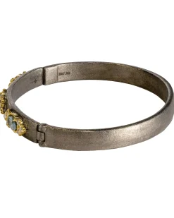 HUGGIE BRACELET WITH GREY SPINEL AND WHITE DIAMONDS