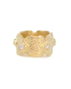 18KT YELLOW GOLD ARTIFACT STACK RING