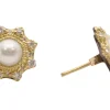 LARGE CARVED SUNBURST STUD EARRINGS