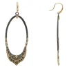 LARGE ELONGATED POINTED OVAL DROP EARRINGS