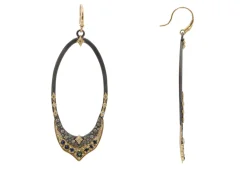 LARGE ELONGATED POINTED OVAL DROP EARRINGS