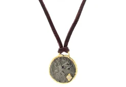 Lion Medallion Leather Necklace