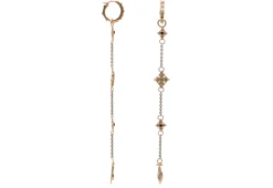 MALTESE CROSS HUGGIE HOOP DROP EARRINGS