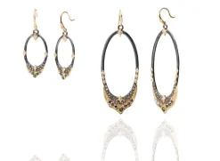 MEDIUM ELONGATED POINTED OVAL DROP EARRINGS