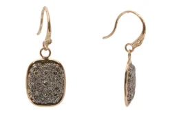 MEDIUM PAVE CUSHION SHIELD DROP EARRINGS