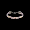 METALLIC PINK LEATHER BRACELET WITH PURPLE GARNET AND CRIVELLI DETAILS