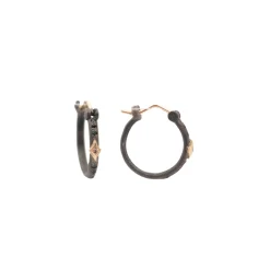 13MM BLACK HUGGIE HOOP EARRINGS