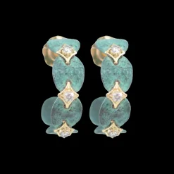 27MM BRASS ARTIFACT SIDE HOOP EARRINGS