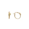 13MM BRUSHED MATTE FLORAL HUGGIE HOOP EARRINGS
