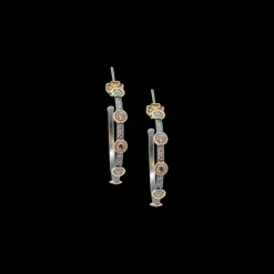 25 MM CHAMPAGNE DIAMONDS HOOP EARRINGS