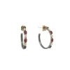 16.5mm Crivelli and Garnet Hoop Earrings