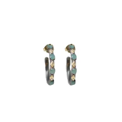 16.5 MM CRIVELLI AND GRANDIDIERITE HOOP EARRINGS