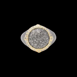 16 MM GREY AND WHITE DIAMONDS STATEMENT RING
