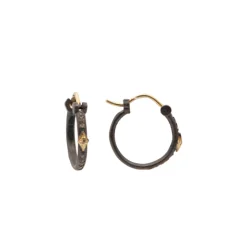 14MM GREY HUGGIE HOOP EARRINGS