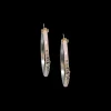 35 MM LIGHT NUDE  ENAMEL CRIVELLI HOOP EARRINGS WITH GREY SPINEL