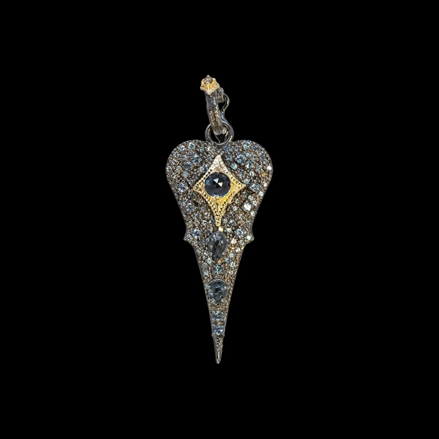 48 MM LONDON BLUE TOPAZ PAVE ENHANCER