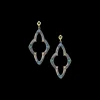 64 MM OVAL GRANDIDIERITE SCROLL DROP EARRINGS