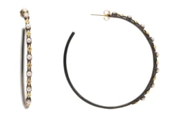 52MM PEARL AND CRIVELLI HOOP EARRINGS