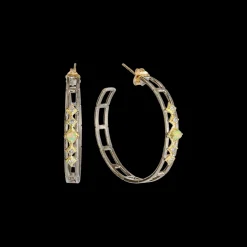 35 MM PERUVIAN OPAL AND SPINEL HOOP EARRINGS