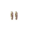 13 MM PURPLE GARNET HOOP EARRINGS