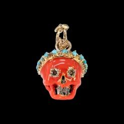 25MM RACE CAR RED SKULL ENAMEL ENHANCER