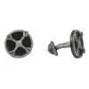17MM ROUND SHIELD BLACK ENAMEL CUFFLINKS