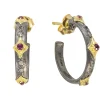 16MM SCROLL WITH MORGANITE HOOP EARRING