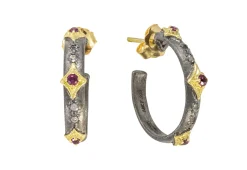16MM SCROLL WITH MORGANITE HOOP EARRING