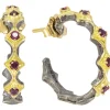 16.5MM SCROLL WITH MORGANITE HOOP EARRING