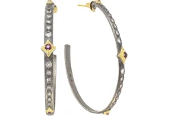 50MM SCROLL WITH MORGANITE HOOP EARRING