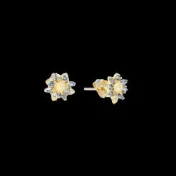 3 MM SQUARE OPAL AND GREY SPINEL STUD EARRINGS