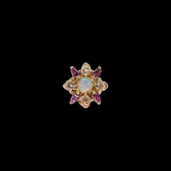 3 MM SQUARE OPAL AND MORGANITE STUD EARRINGS