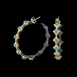 35MM TURQUOISE CRIVELLI HOOP EARRING
