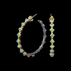 35MM TURQUOISE CRIVELLI HOOP EARRING