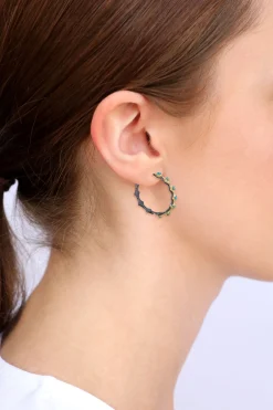35MM TURQUOISE CRIVELLI HOOP EARRING