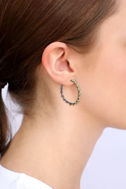 35MM TURQUOISE CRIVELLI HOOP EARRING