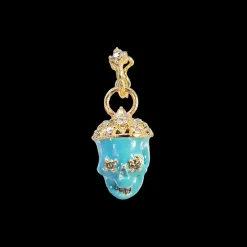 22 MM TURQUOISE SKULL ENAMEL ENHANCER