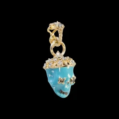 22 MM TURQUOISE SKULL ENAMEL ENHANCER
